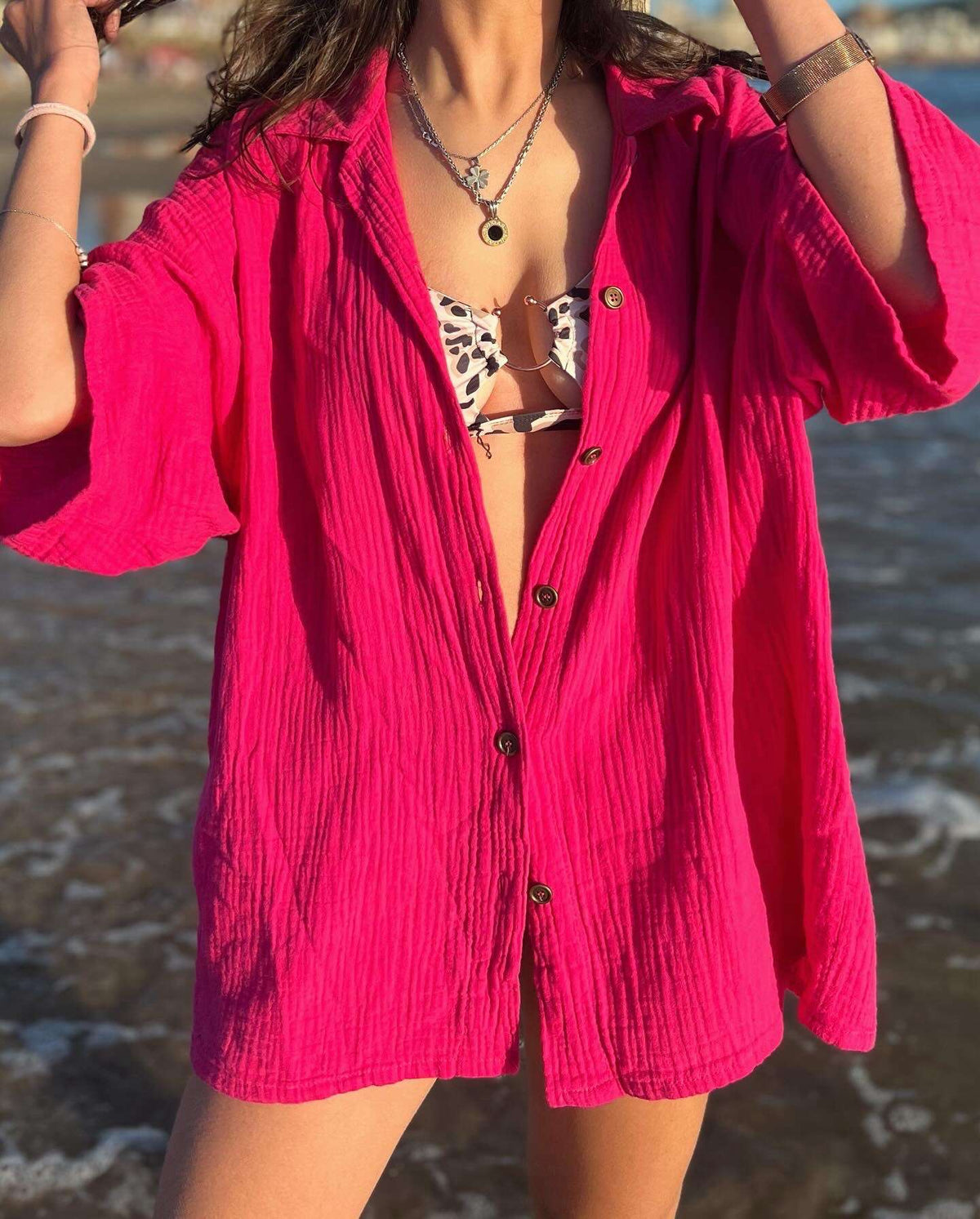 Sobrecamisa Libra Fucsia Muselina Unisex sin cambio