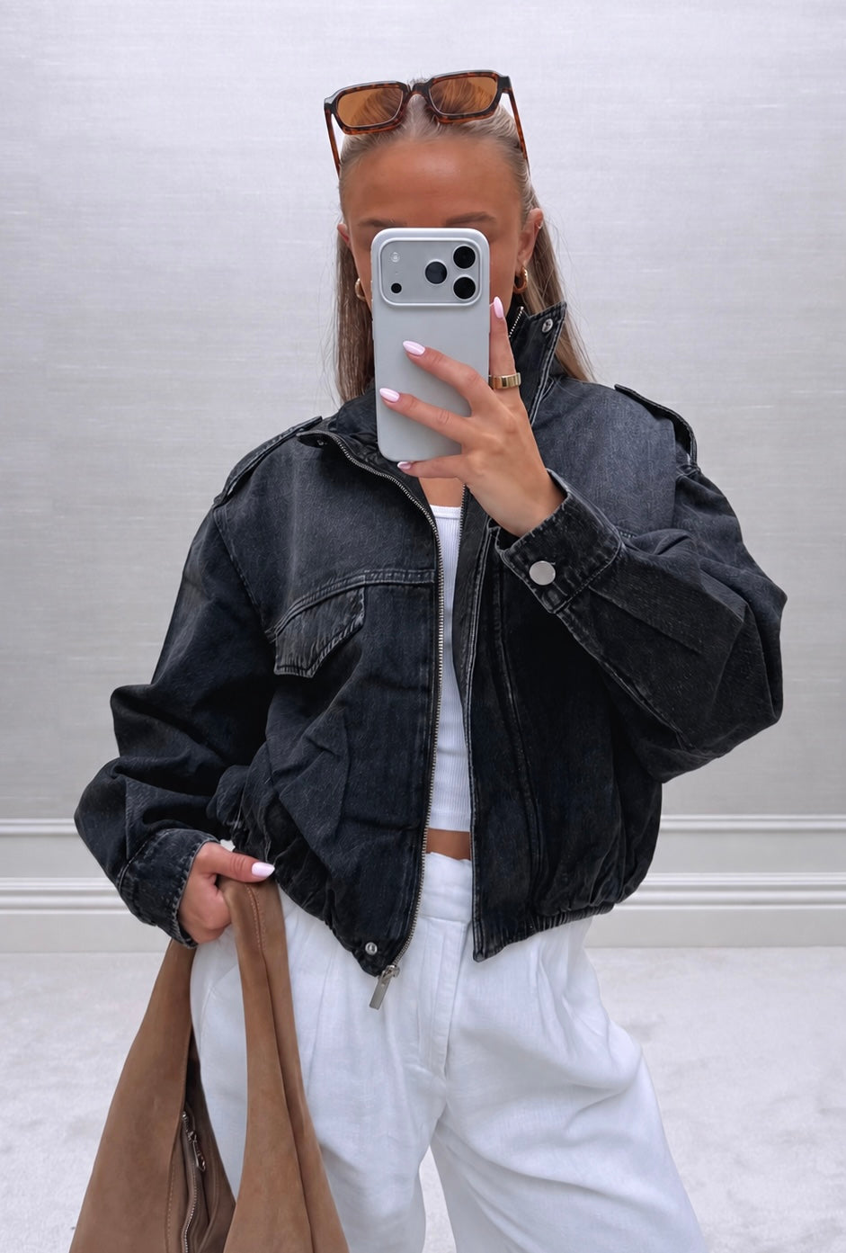 Campera Jean Indie Negro Lavado