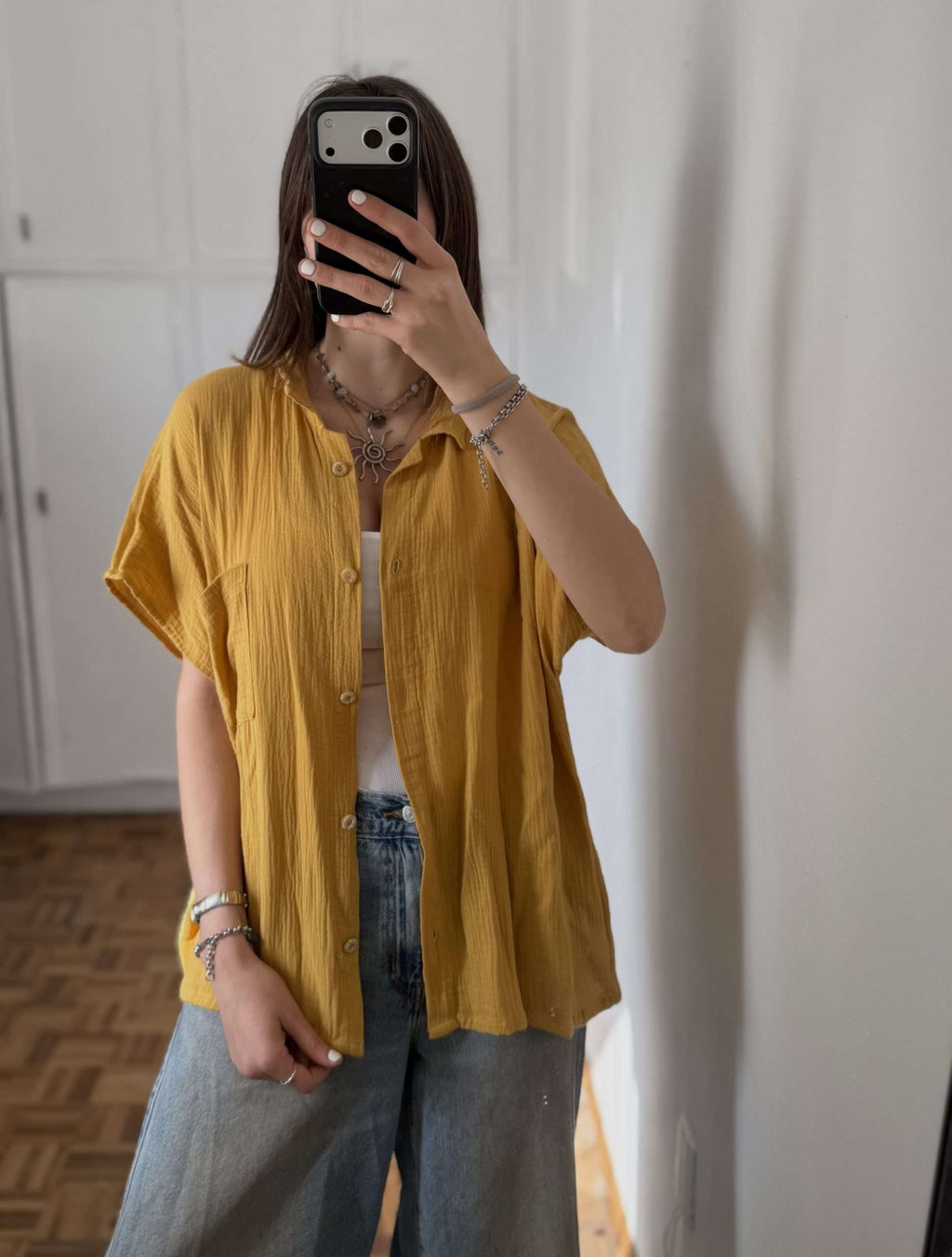 Sobrecamisa Saggi Mostaza Sin Cambio