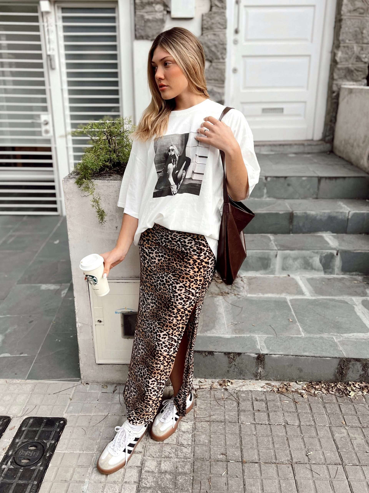 Maxi Pollera Print con tajo