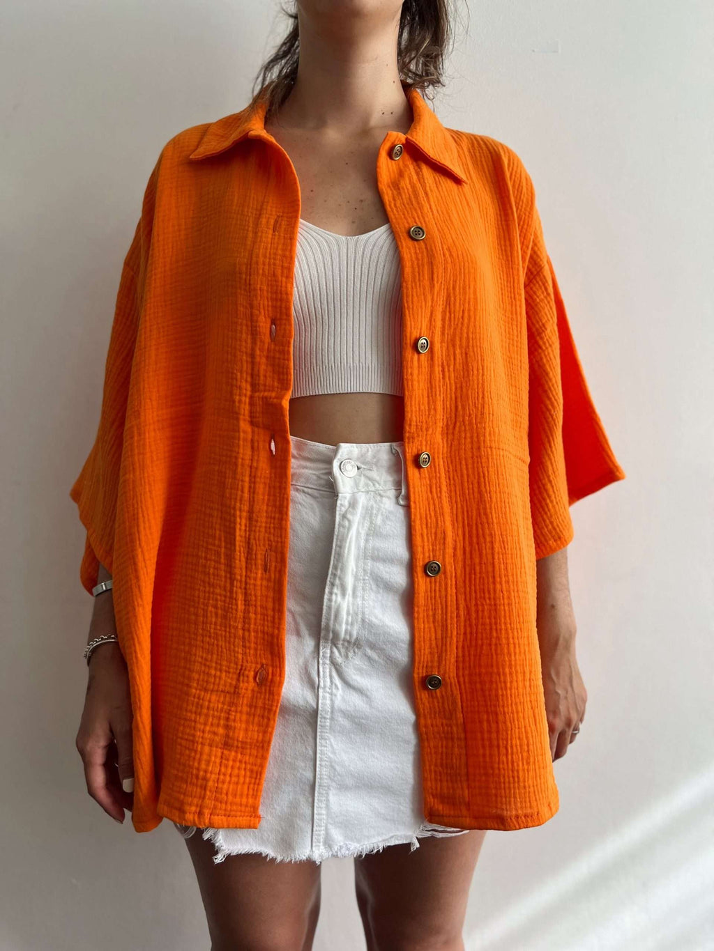 Sobrecamisa Libra Naranja Muselina Unisex sin cambio