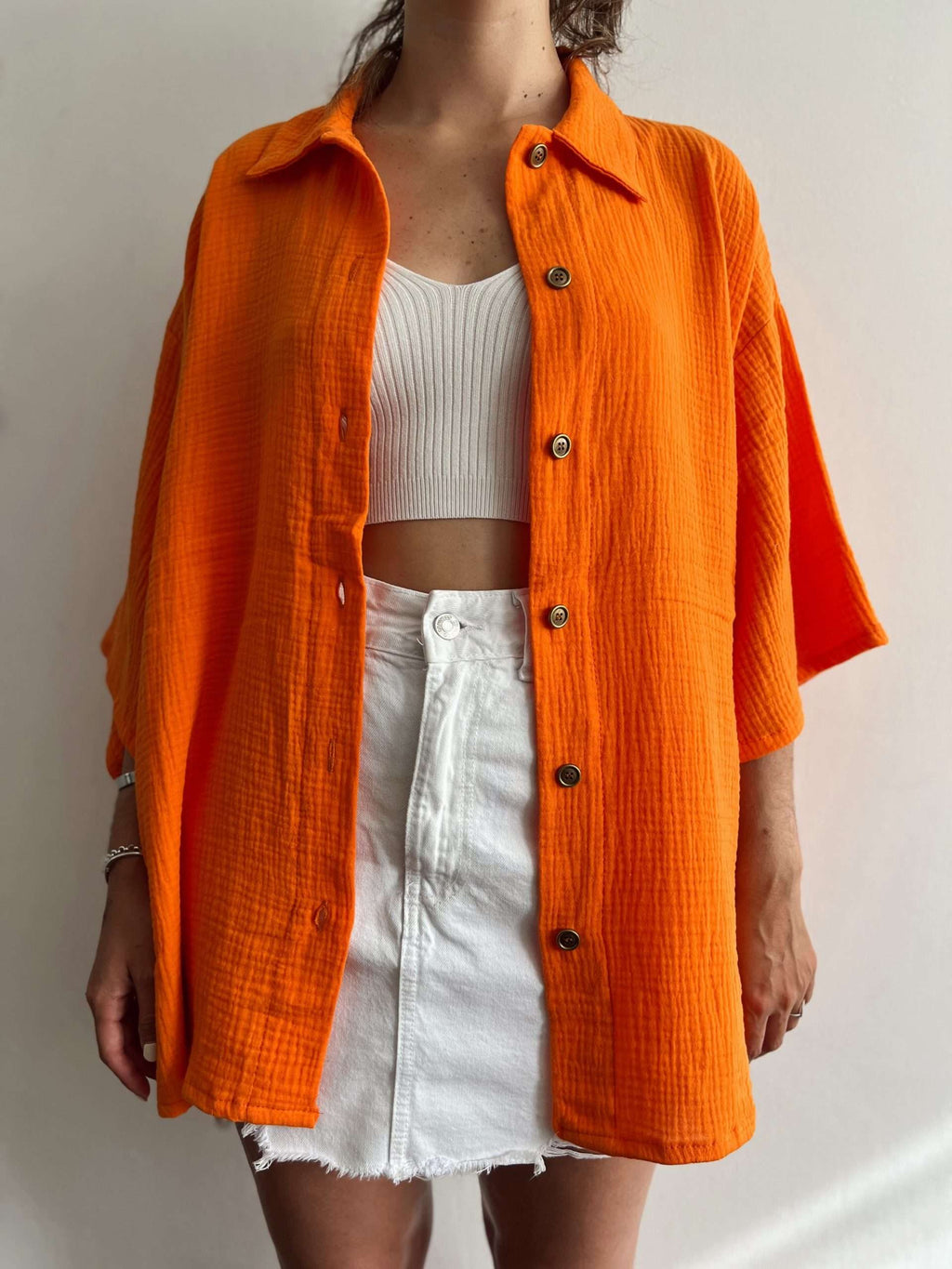 Sobrecamisa Libra Naranja Muselina Unisex sin cambio