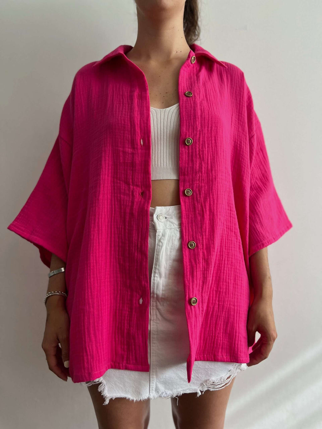 Sobrecamisa Libra Fucsia Muselina Unisex sin cambio