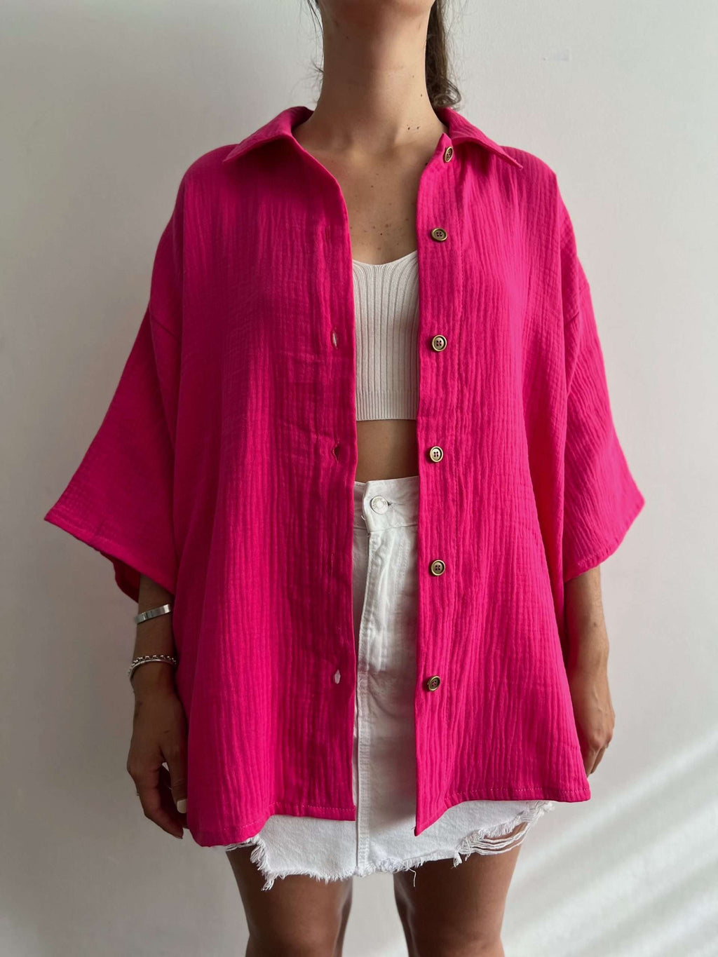 Sobrecamisa Libra Fucsia Muselina Unisex sin cambio