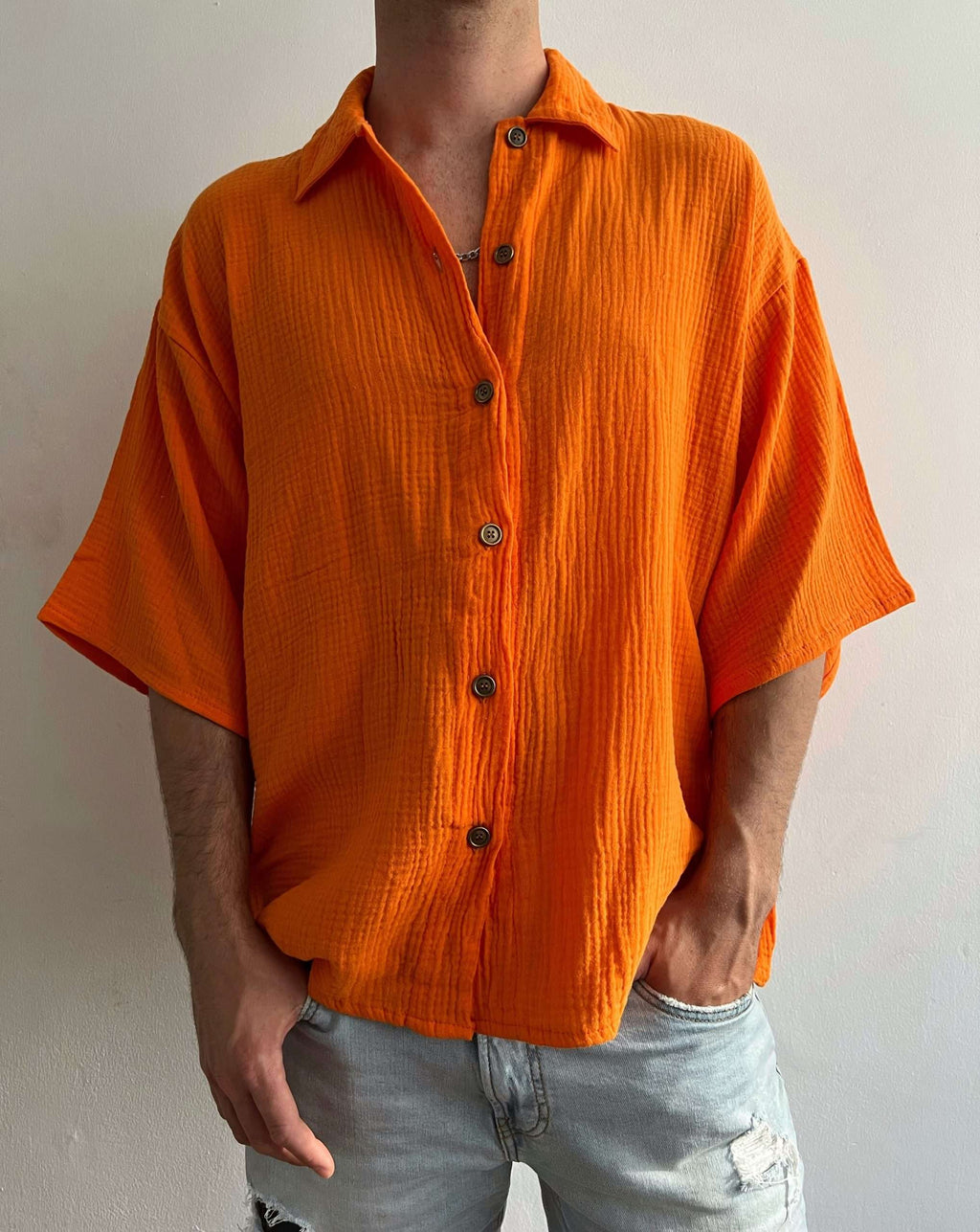 Sobrecamisa Libra Naranja Muselina Unisex sin cambio