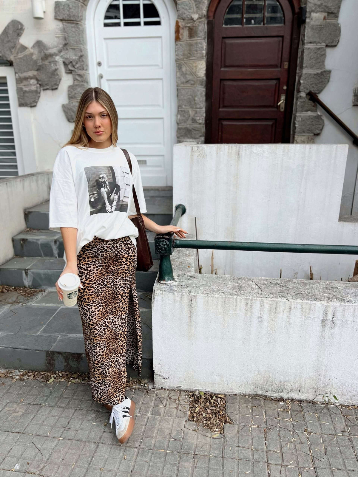 Maxi Pollera Print con tajo