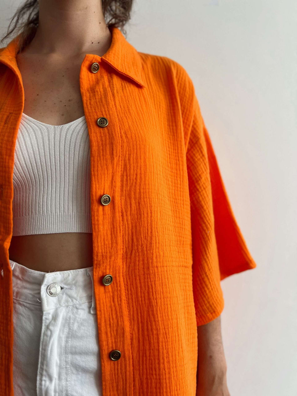 Sobrecamisa Libra Naranja Muselina Unisex sin cambio