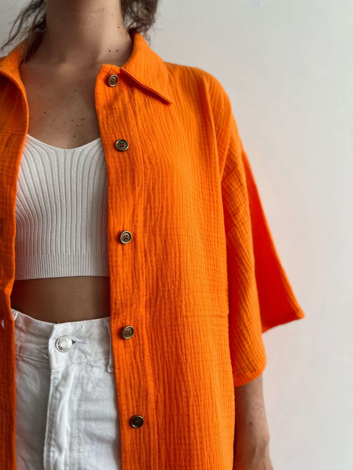 Sobrecamisa Libra Naranja Muselina Unisex sin cambio