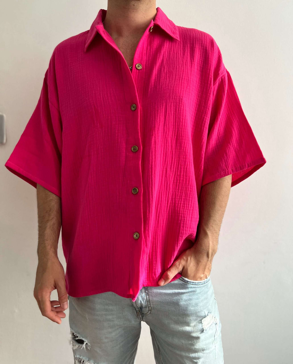 Sobrecamisa Libra Fucsia Muselina Unisex sin cambio